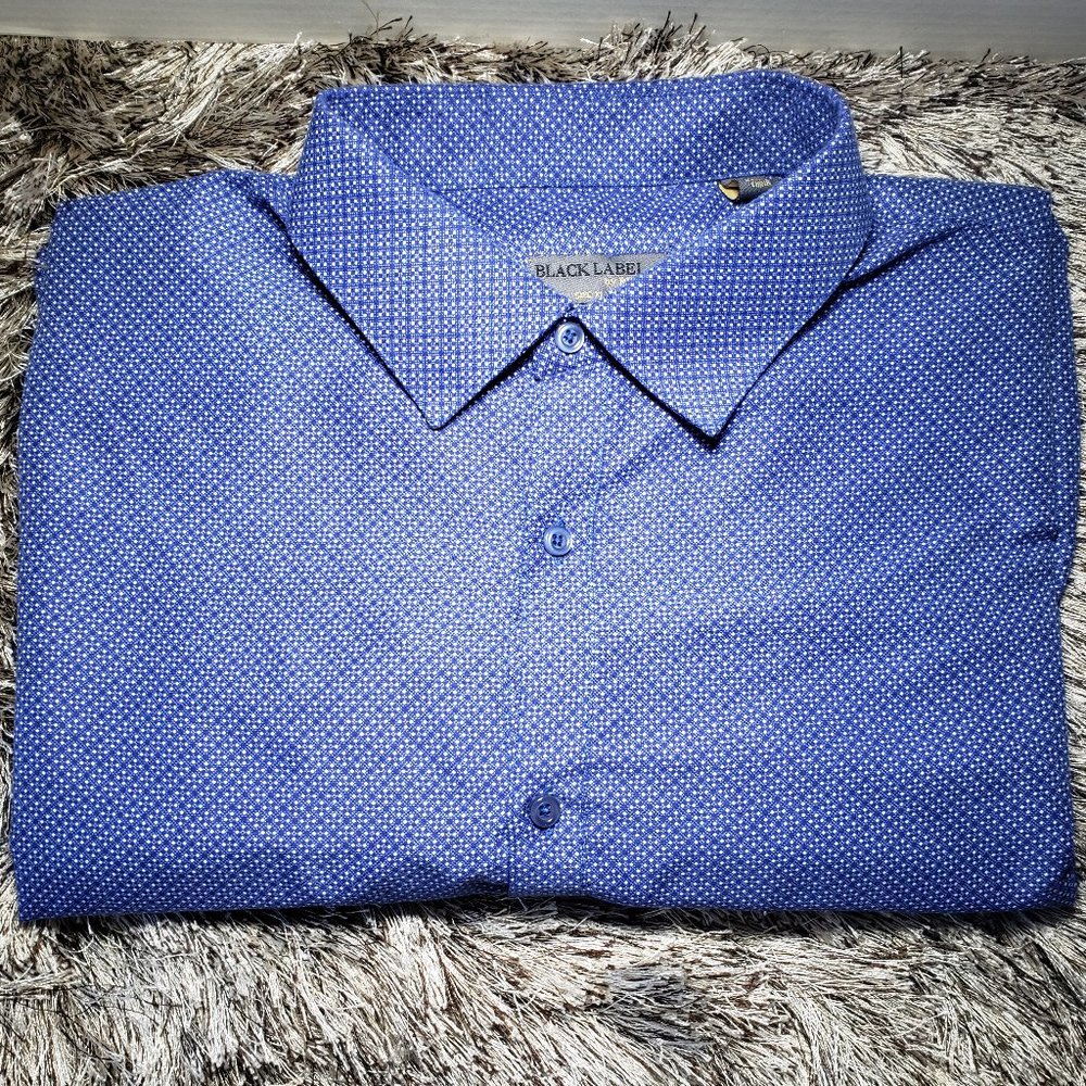 Black Label by Ruffini Button Up Blue Pattern